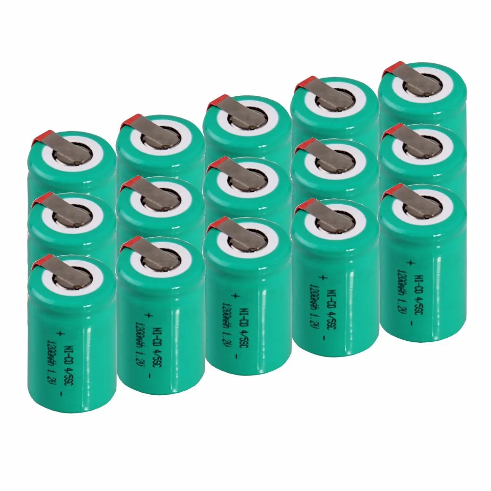 15 шт. 4/5SC 1200 мАч 1 2 В аккумулятор NICD аккумуляторные батареи для makita bosch B &amp D Hitachi metabo