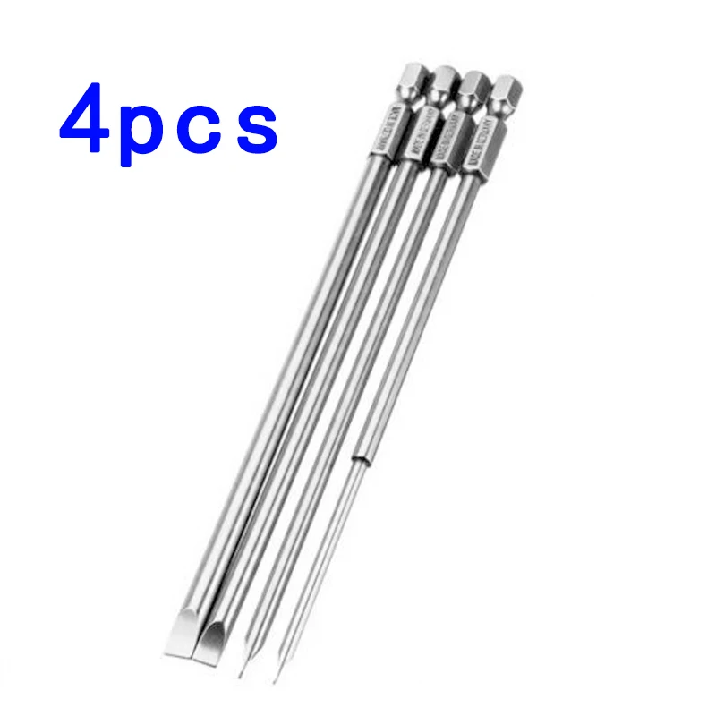 

For electric drills Screwdriver Bit Attachment Tool 3mm-6mm 150mm 1pc 6.35mm shank S2 alloy steel Silver Magnetic