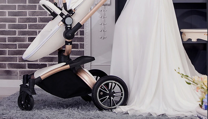 AULON/детская коляска с высоким пейзажем, 2 в 1, популярная коляска для мамы, роскошная коляска с четырьмя колесами, детская коляска, 3 бесплатных подарка