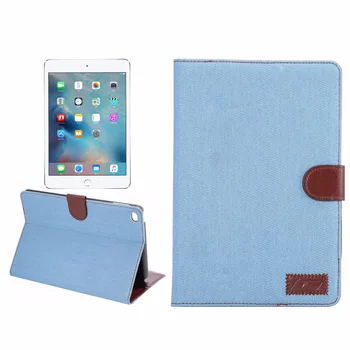 

For Apple iPad mini 4 Case,jeans Cloth PU Leather Cover+Hard PC Back with Auto Wake-Up/Sleep and card Pocket for iPad mini4