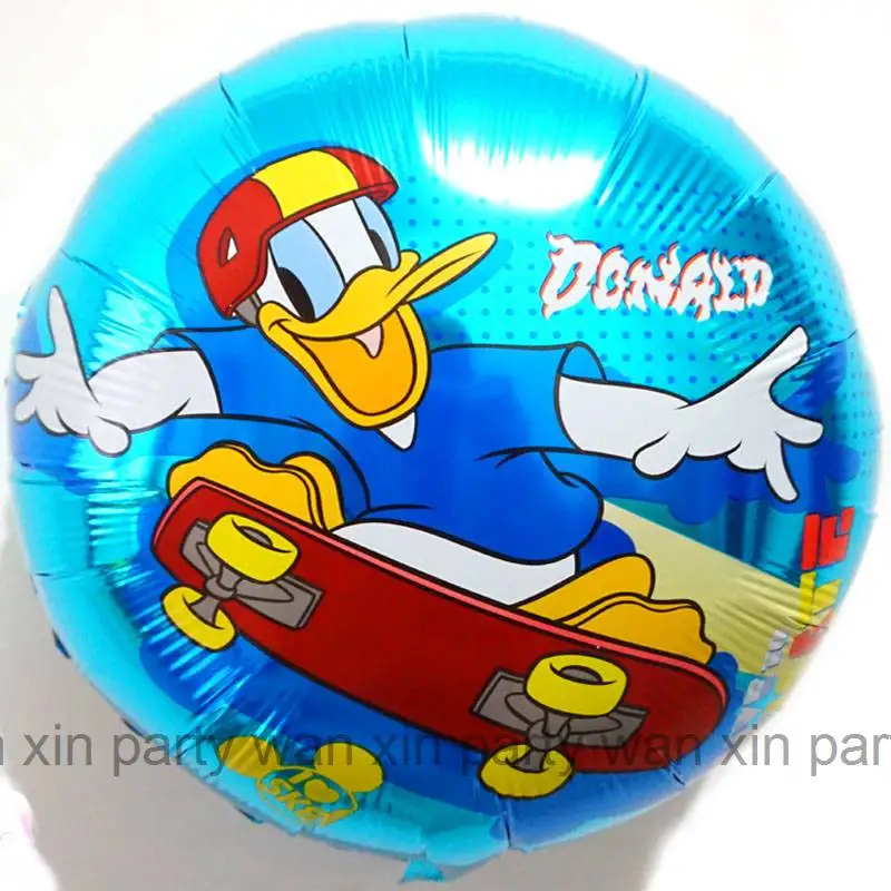 

5pcs donald foil balloon 18inch round mickey and friends duck air balloon for mickey party balloon kid toys