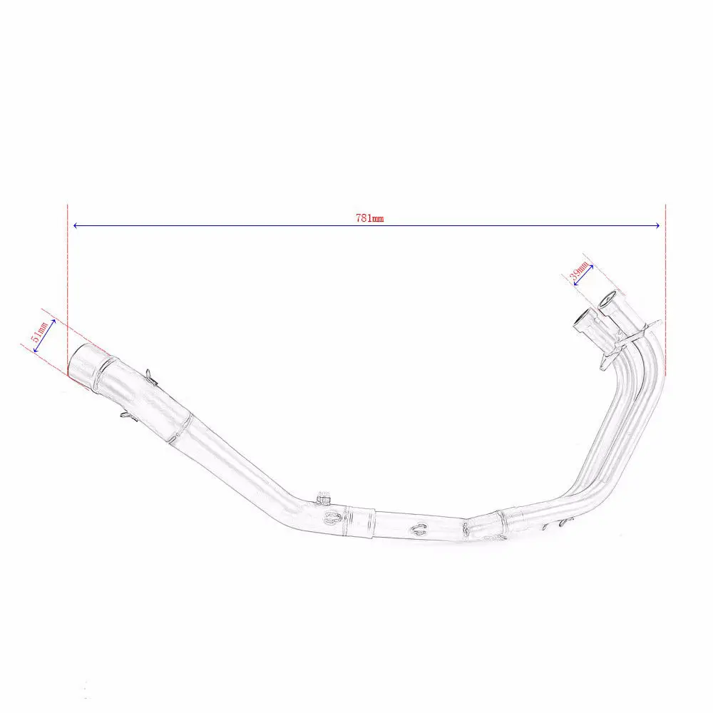 Глушитель для мотоцикла, средняя труба, полная система, выхлоп, без шнуровки, Соединительный адаптер для Yamaha MT03 MT-03 YZF R3 R25 YZF-R3