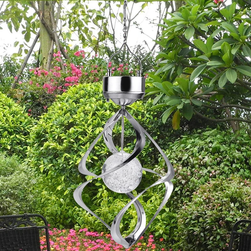 

Outdoor Hanging Wind Chime LED Solar lamp Wind Spinner LED Solar Light Waterproof RGB for Home Garden Street lighting