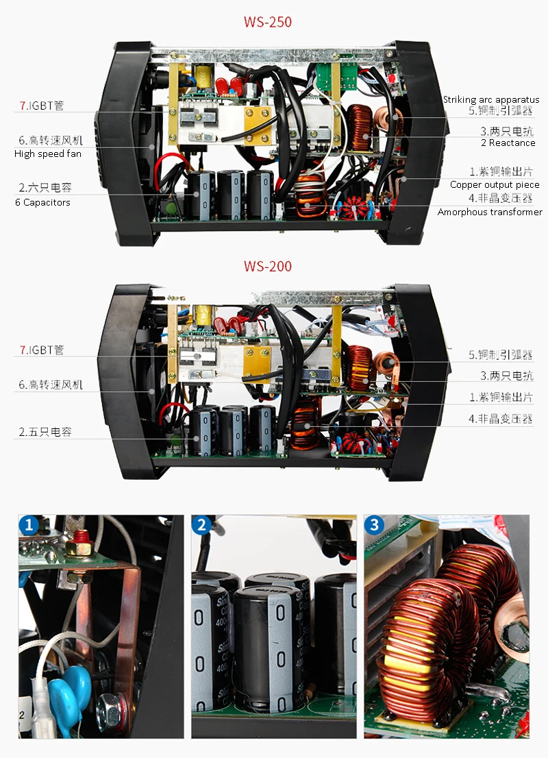 250AMP аргонно дуговой сварочный аппарат WS-250 IGBT + цифровой TIG 220 В в 250A светодио дный светодиодный дисплей