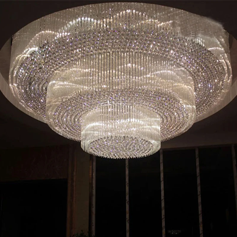 Потолочная лампа для гостиной круговая атмосфера led лобби освещение вилла отель клуб освещение для отелей Хрустальная Светодиодная лампа
