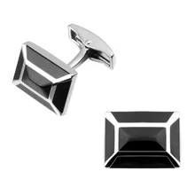 High quality fashion men’s shirts Cufflinks Black Enamel Cufflinks brass hat square, wholesale and retail