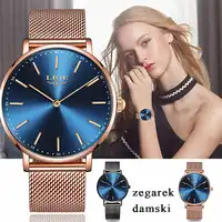LIGE นาฬิกาสตรีแบรนด์หรูแฟชั่น Ultra บางนาฬิกาควอตซ์กันน้ำสไตล์เมืองนาฬิกา Relogio Feminino