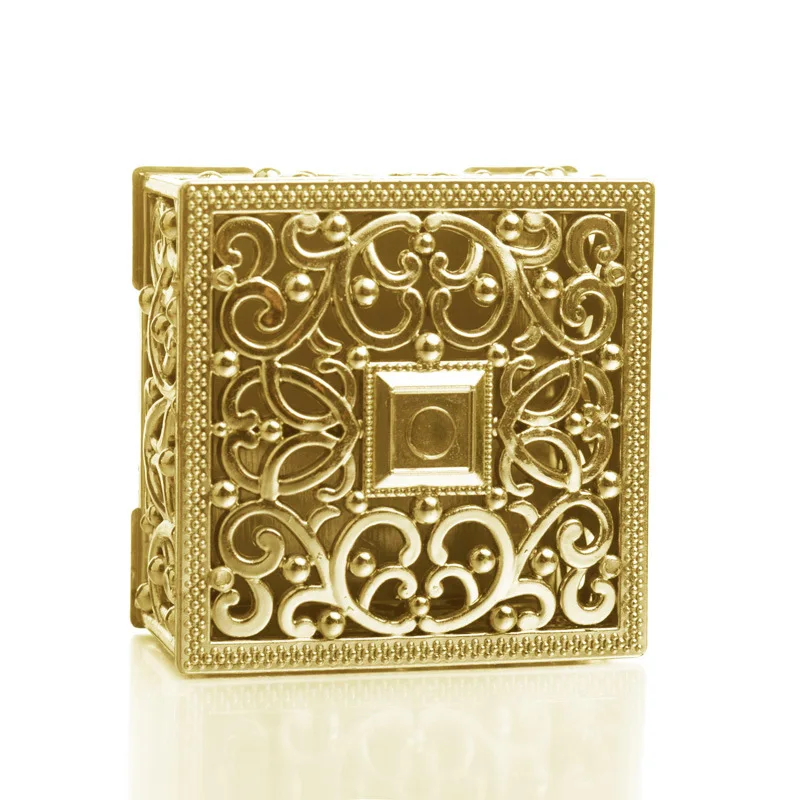 

Plastic Treasure For Jewelry Gem Trinket Box Square Candy Box Treasure Chest Wedding Favor Box Party Supplies Gold