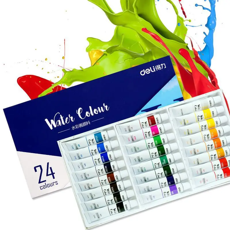 Water resistant 24 Colors 12ML Tube Acrylic Paint set color Nail glass