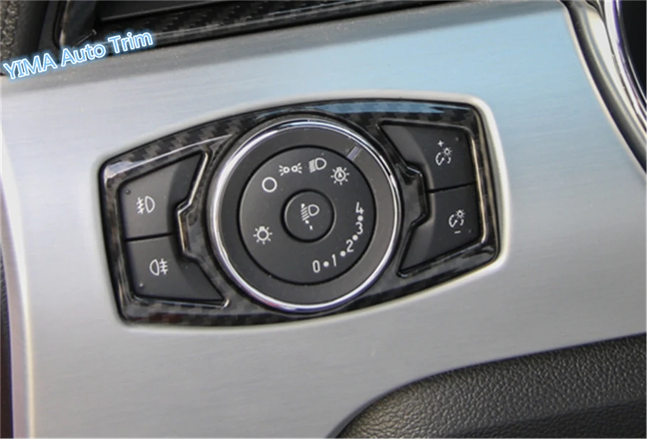 

Lapetus Car Styling Head Lights Lamp Switch Button Frame Cover Trim ABS Fit For Ford Mustang 2015 2016 2017 2018 2019