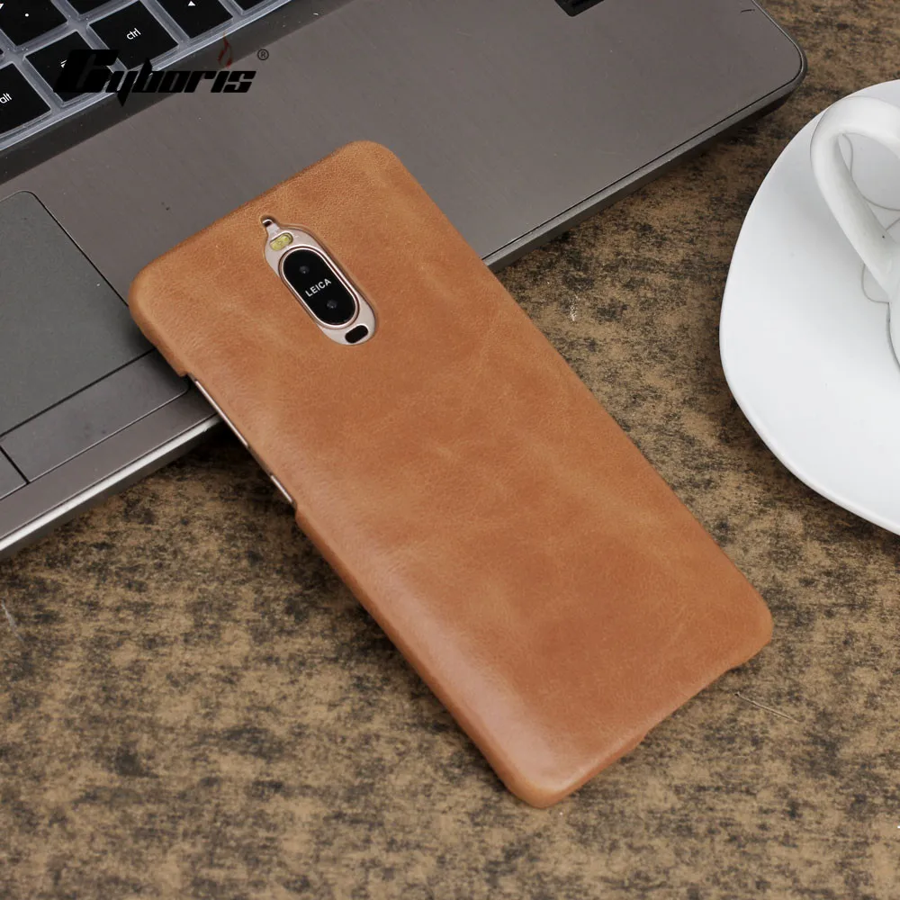 

CYBORIS for Huawei Mate 9 Mate 10 Case Genuine Leather Case for Huawei Mate 9 Pro Real Cow Leather Matte Pattern Back Cover