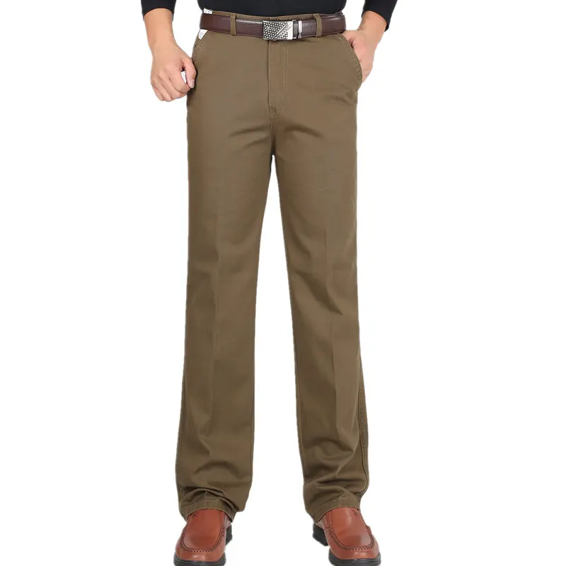 New Arrival Mens Casual Business Pant Stretch trousers regular Straight Pant Black Khaki