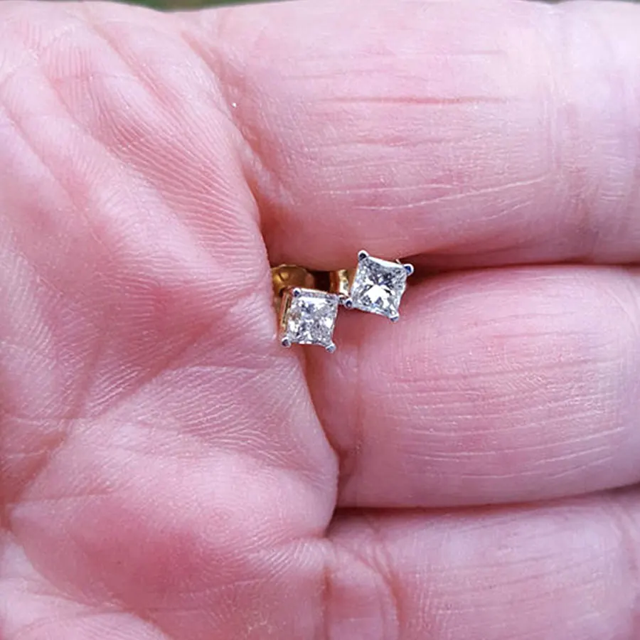 Серьги с муассантом 0 50 карат 5 мм пусеты бриллиантом 14 k белое золото|stud earrings|earrings