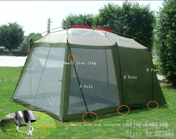 Двухслойная садовая палатка для 3-4 человек, большая семейная кемпинговая палатка, Китай, для улицы, 4 сезона, туристические водонепроницаемые палатки, 2 комнаты с 3 стенками