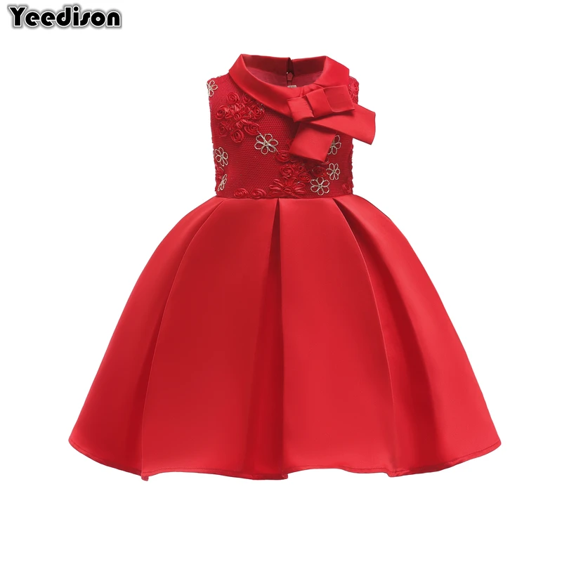 Flower Girl Dresses 2018 Formal Christmas Dress Red Princess Child