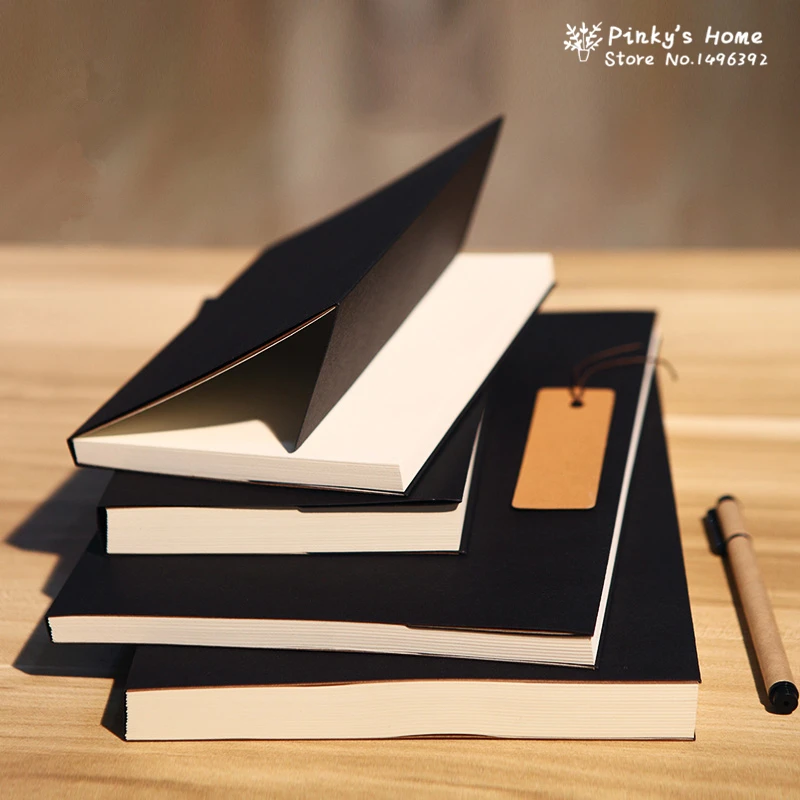 Vintage Black White Paper Sketchbook Graffiti Notepad Thick Notebook Scratch Note