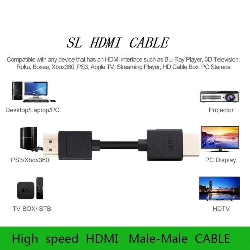 SL 1,5 M высокий HDMI кабель 2,0 4k 3D 60FPS Мужской кабель для HD tv ЖК-дисплея ноутбука PS3/4 проектор компьютерный кабель