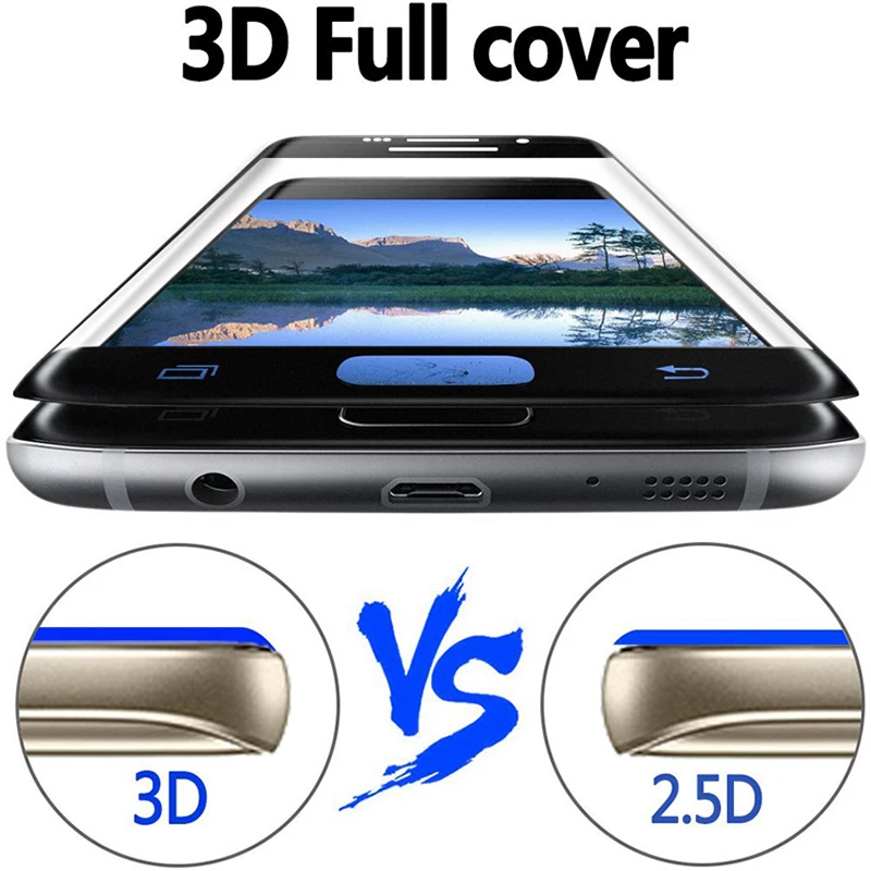 3D стекло для Samsung Galaxy S7 Edge S6 S 6 plus круглая Защитная пленка с изогнутым отверстием