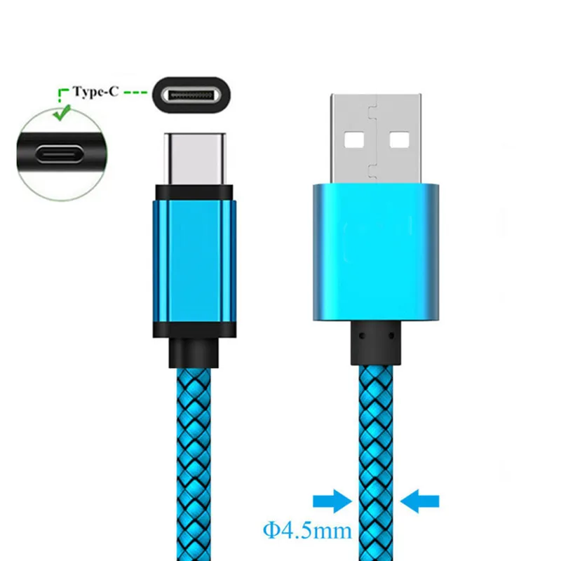 

1m 2m Big Metal Plug type C USB Fast charger For huawei p20 lite mate 20 pro honor 10 9 for Xiaomi mi a1 a2 8 mi 9 HTC U11 life