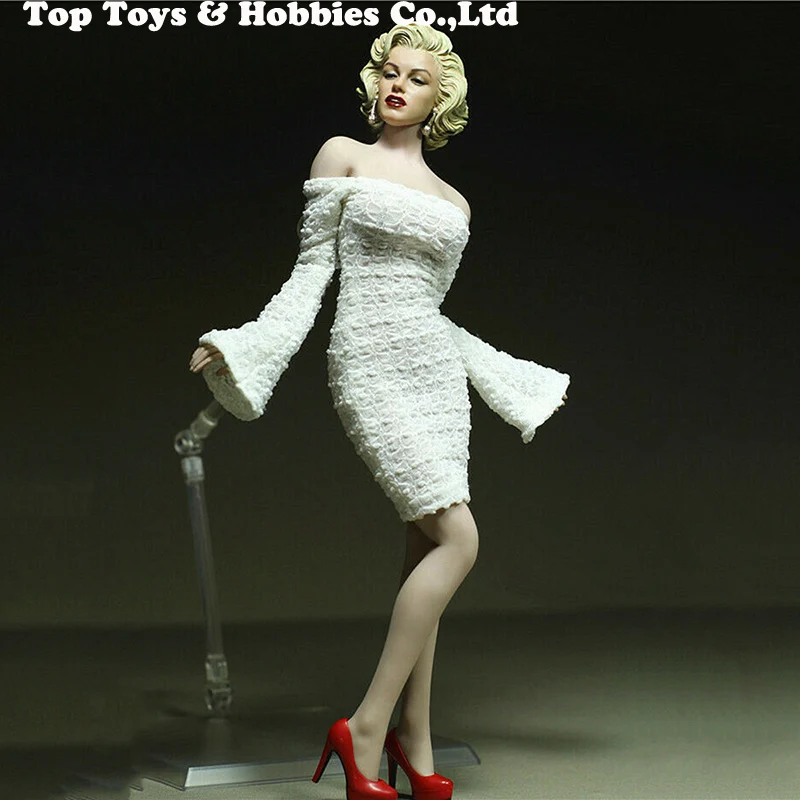 

Costume 1/6 Scale Female White Long Sleeve Hip Skirt evening dress Clothes Model For 12'' Big Bust large bust Girl Body