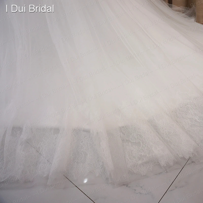 Иллюзия корсет Кружева Свадебные платья бальное платье настоящая фотография романтическое свадебное платье на заказ ELS-027