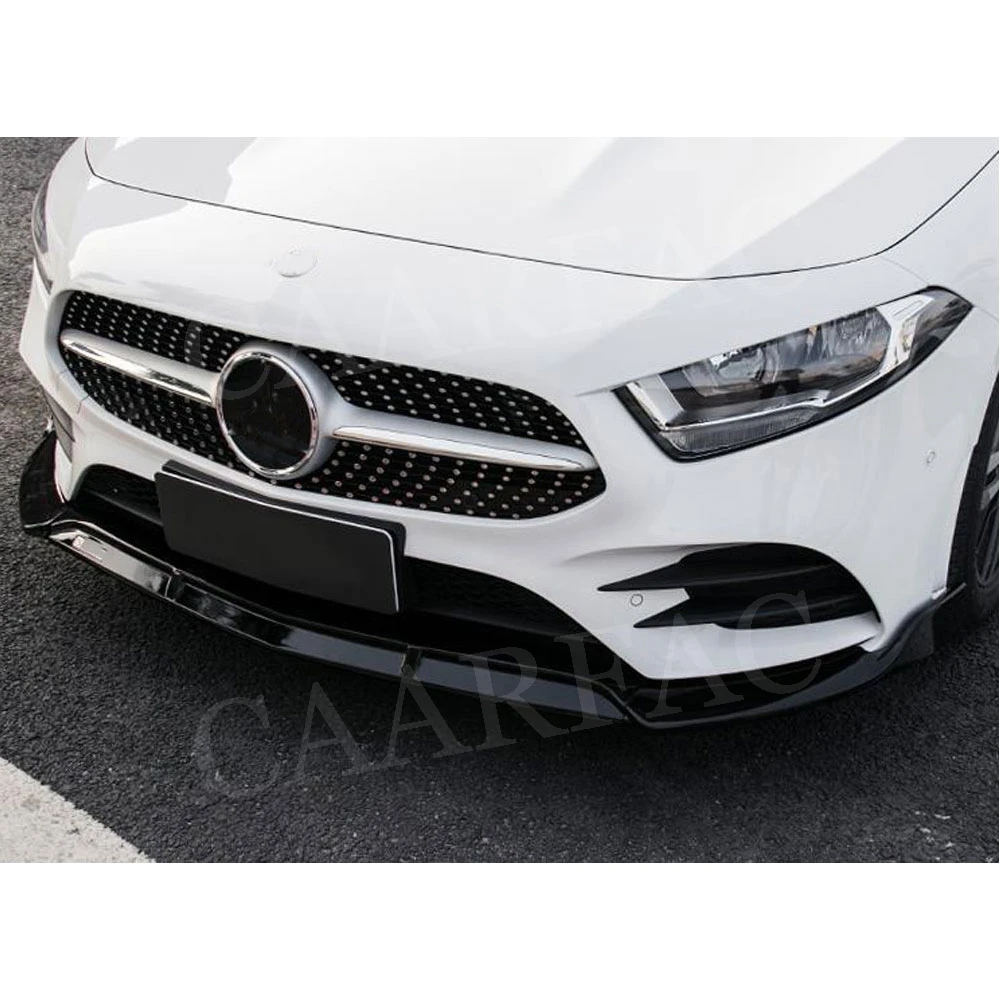 Черный Передний спойлер для губ класса А из АБС пластика Mercedes Benz W176 A200 Sport 2019 3