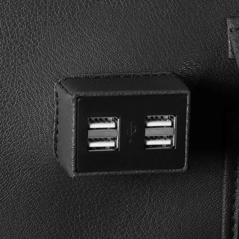 Из искусственной кожи органайзер для заднего сиденья автомобиля с USB портом 10 карманов Висячие Сумки для Ipad iPhone мобильный тканевый зонтик еда планшет ПК