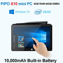 PIPO X10 Mini PC Windows 10 TV Box Z8300 Quad Core Mini Box 2G RAM 32G ROM HDMI Media Box Bluetooth Win10