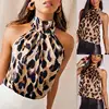 Blusas de mujeres Sexy estampado de leopardo Mujer Camisas y Tops blusa tipo Halter Sexy Tops sin mangas ropa mujer ropa verano Mujer blusas ► Foto 2/4