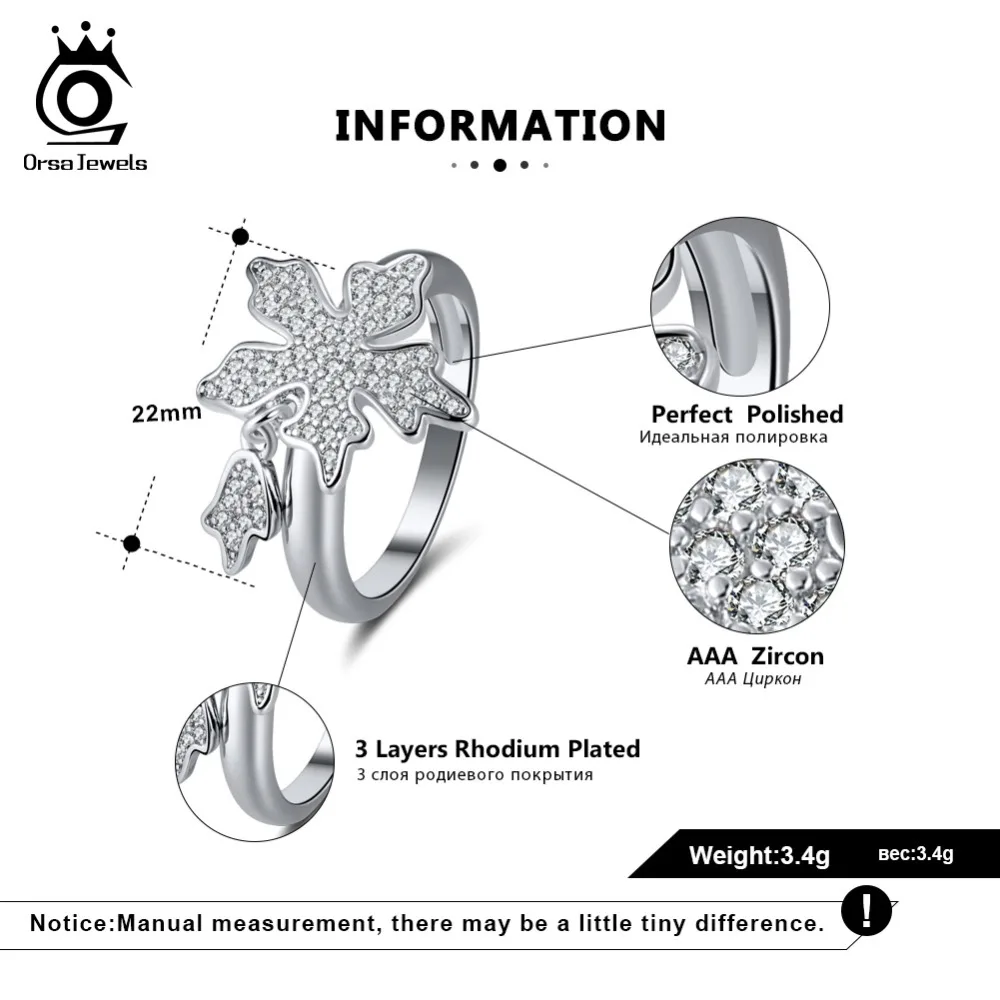ORSA JEWELS кольцо для женщин оригинальный кленовый узор кольца палец с подвесками