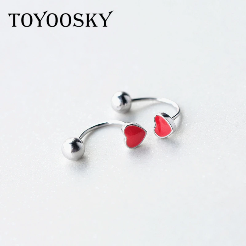 Женские серьги гвоздики из серебра 925 пробы с красным персиком|screw stud earrings|stud