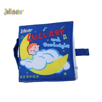 

Sozzy Hot Sales Blue Baby Lullaby Good Night Cloth Book Toys Soft Educational Book Infant Cloth Book PP Cotton High Quality