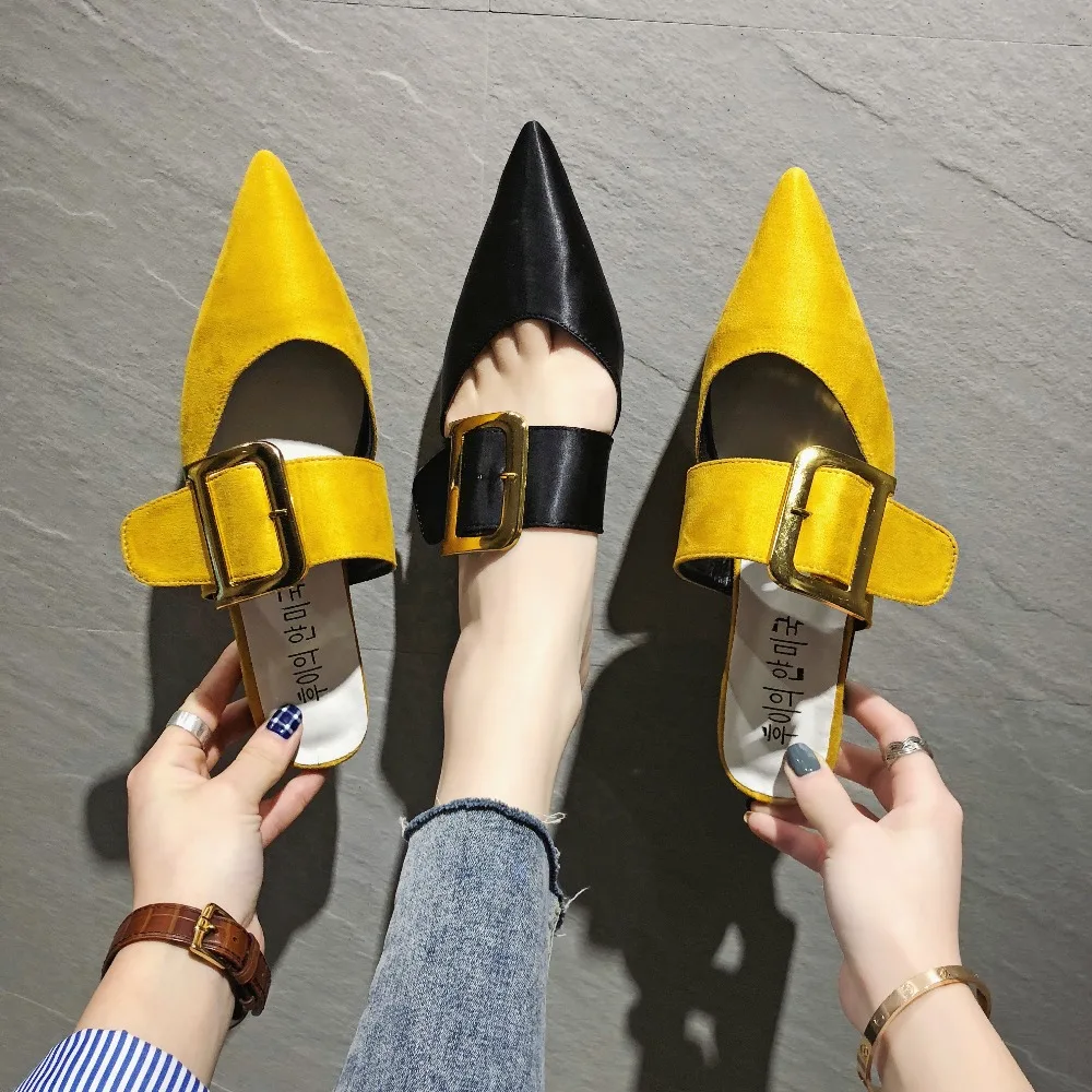 

2019New Women Flats Pointed Toe summer Beach Plastic Fashion shoes for dance metallic Golden Sexy Women Sandals