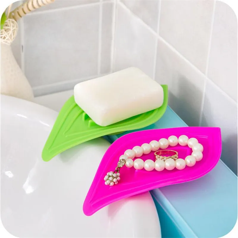 Plastic Fish Bone Shaped Soap Dish Soap Box Tray With Drain For Kitchen Bathroom