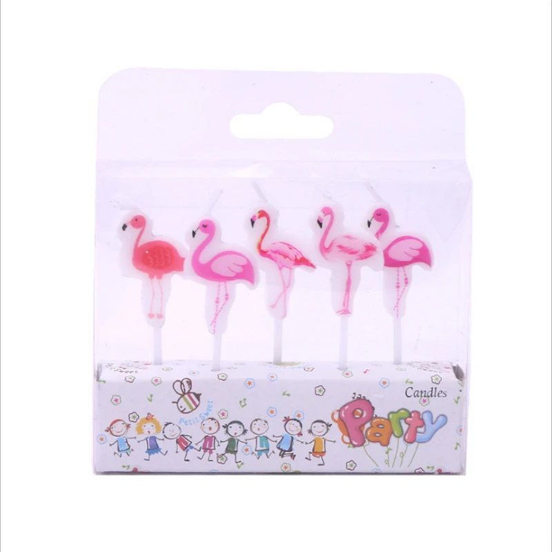 

5Pcs Flamingo Unicorn Children's birthday party candles Unicorn Party Decoration Cake Candle Birthday Party Decorations Kids .Q