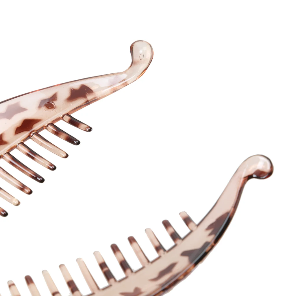 2 Pieces Resin Banana Hair Claw Tail Fish Clip Comb Hairclip Lady Fashion Hair Clasp Ponytail Holder