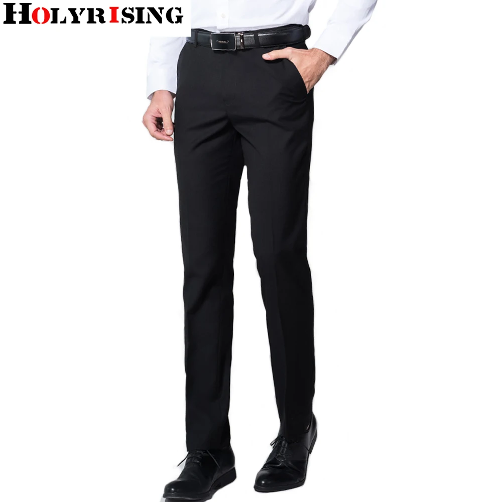 Holyrising Pants Men Slim Straight Trousers Breathable Men's Casual