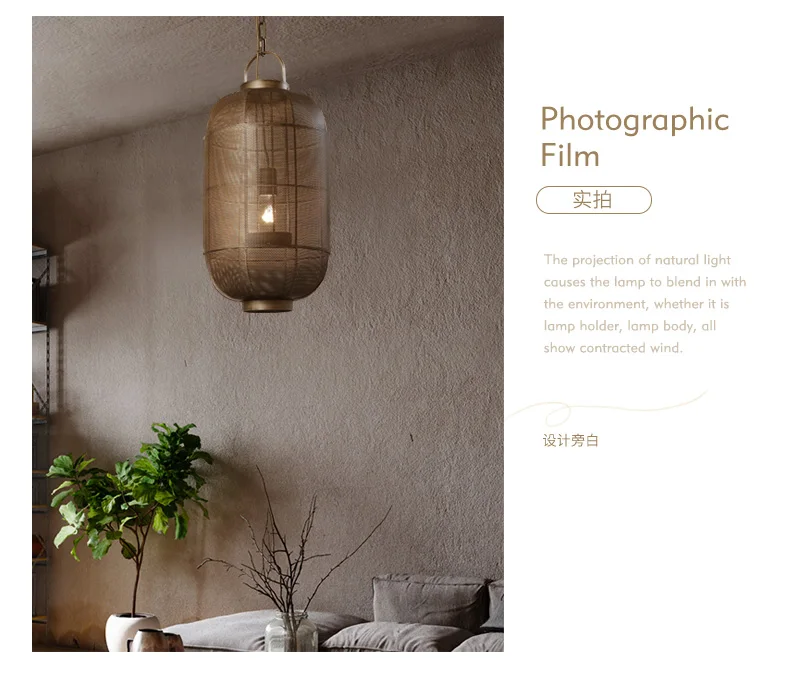 

American country iron cage pendant lamp coffee shop industrial retro bar dining room living room chain pendant light ZA81017