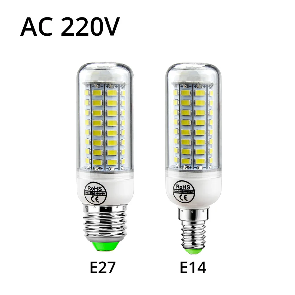 SMD5730 220V E27 светодиодный светильник E14 светодиодный лампы 24 36 48 56 69 72 светодиодный s кукурузы лампы, люстры свечи светодиодный светильник для украшения дома ампулы