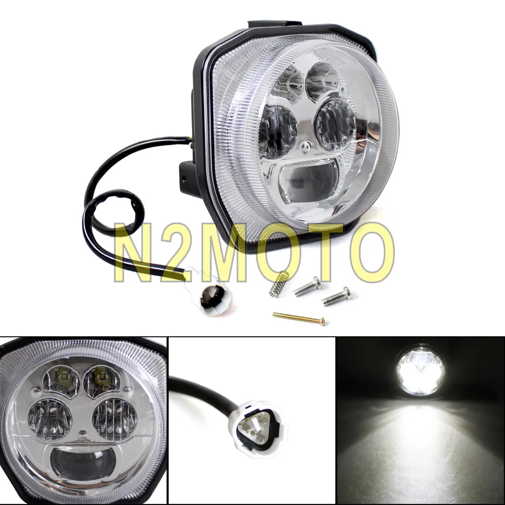 

Chrome LED Headlight Front Lights Lamp for Yamaha YXZ1000 YXZ1000R Utility ATV GRIZZLY 4WD 2016-2017