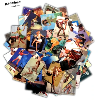 

100 Pcs Retro Pvc Waterproof Sexy Beauty Girls Stickers For Laptop Motorcycle Skateboard Luggage Decal Office Toy Appliances