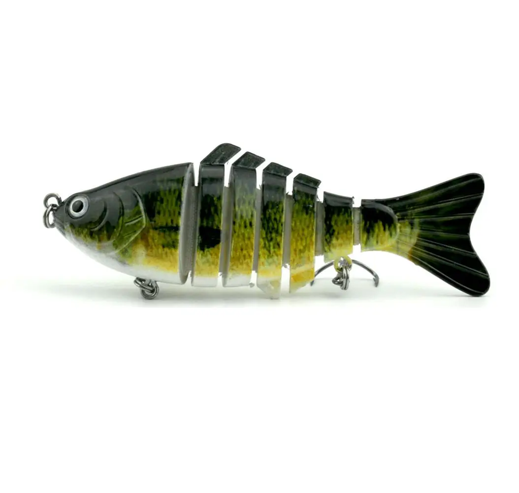  HENG JIA Fishing Lure 7 Segment Swim bait Crank bait Hard Bait with 6# Fishing Hook Multi-color B