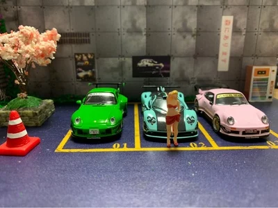 1/64 Parking Lot Scene Japanese Street  Model Car Garage Photo Prop Garage Parking Show 4