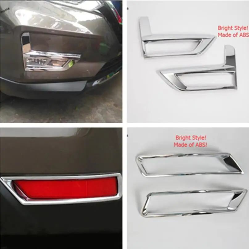 

Exterior For Nissan Rogue X-trail X trail T32 2017 2018 Bright Style Front & Rear Fog Light Lamp Foglight Protection Cover Trim