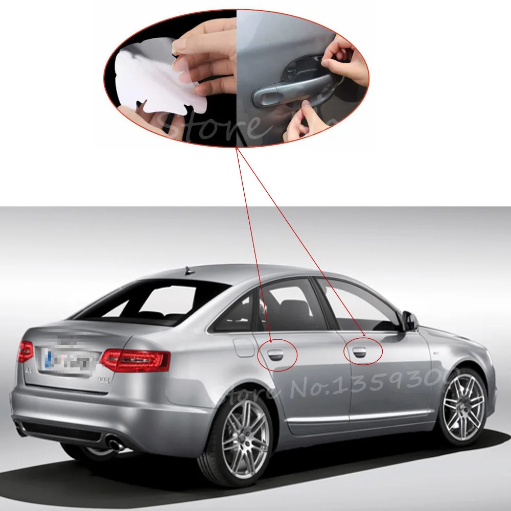 4pcs Universal Invisible Car Clear Door Wrist Handle Scratches