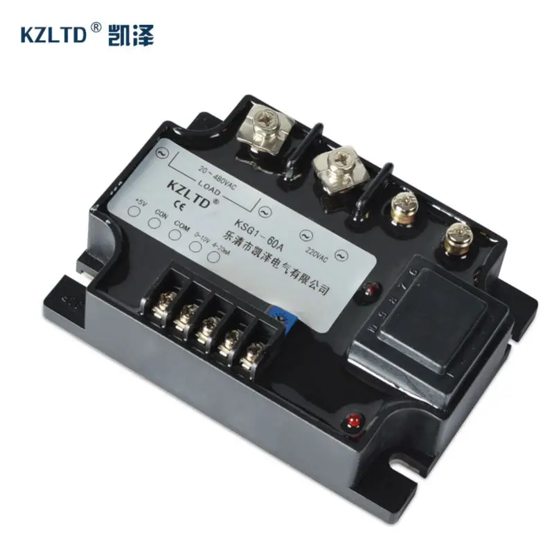 KZLTD твердотельное реле 60A KS1-60VA 0-5VDC 0-10VDC 4-20MA мульти-вход 20-480 В AC твердотельные реле 60A SSR реле твердотельные Rele