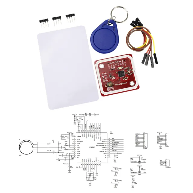 US $0 5 |PN532 NFC RFID Wireless Module V3 User Kits Android Reader Mode IC S50 Card PCB Attenna I2C IIC SPI HSU for arduino DIY KIT-in Integrated