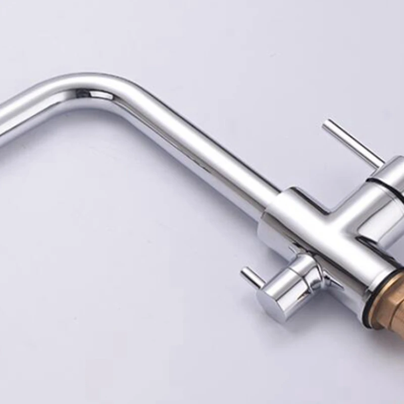 Ceny Baterie kuchenne z litego mosiądzu Crane dla kuchnia filtr mikser trzy sposoby bateria zlewozmywakowa 3 Way chrom kuchnia kran ELM13C