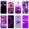 Funda de silicona TPU para Meizu M6, M5, M3, M2 Note, flor y estrellas moradas, suave, para Meizu M2, M3, M3S, M5, M5C, M5S, M6, M6S, M6T ► Foto 1/6
