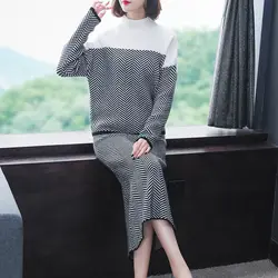 2018 Новая коллекция зимней одежды Для женщин свитер костюм Повседневное вязаные свитера комплект из 2 предметов для взрослых Повседневное